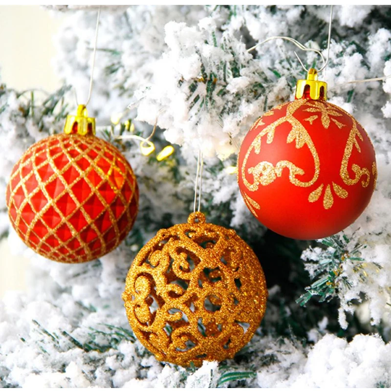 6 см 20 шт Рождественская коробка с шариками упаковка небьющиеся игрушки для