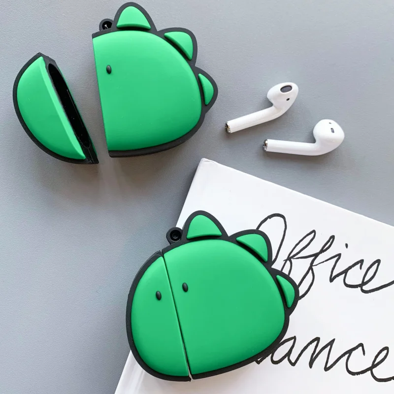 Мультфильм милый маленький динозавр 3D наушники протектор для airpods 2 Чехол для Apple беспроводной Bluetooth гарнитура протектор