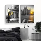 Художественная Настенная картина для интерьера, водонепроницаемый плакат для ванной комнаты, замок, декоративные картины, Безрамная Картина на холсте