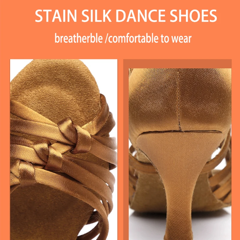 Туфли женские шелковые пятнистые для латиноамериканских танцев обувь на высоком