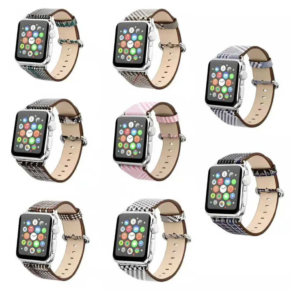 Ремешок кожаный для Apple Watch Series 6 5/4/3/2/1 модный браслет iwatch SE series 4 42 мм 38 40 44