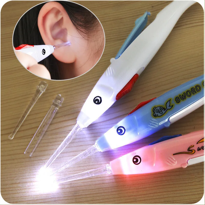 

Baby Safety Care Cartoon Fish Ear Digging Multifunctional Spoon Ear Cleaner with Luminous Ear Spoon with Night Light