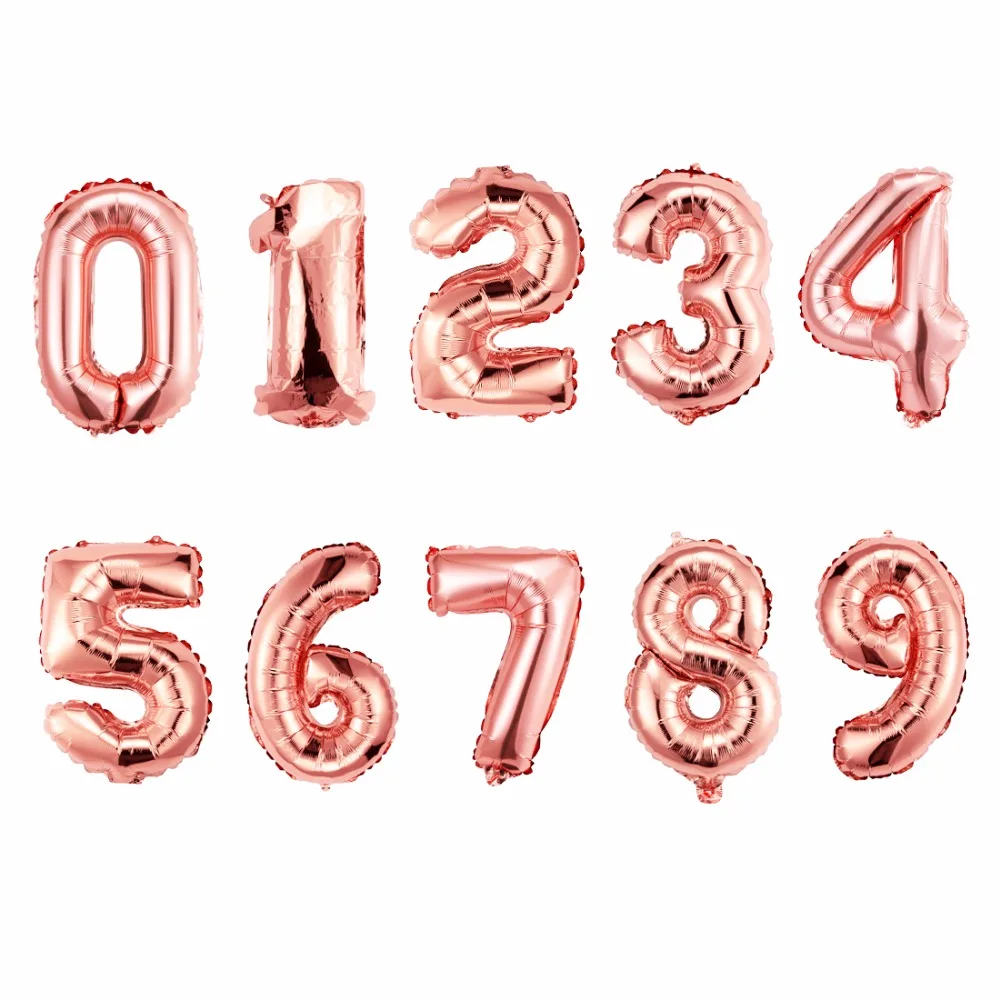 

CARRYWON Ballons16 Inch Gold Silver Number Foil Balloons Digit Air Ballon Birthday Party Wedding Decorations Birthday Balloon