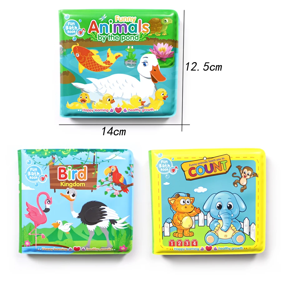 Soft Baby EVA Cartoon Bath Books with BB Whistle Early Educational Bathroom Toys Activity Waterproof Pages Baby Book for Toddler images - 6