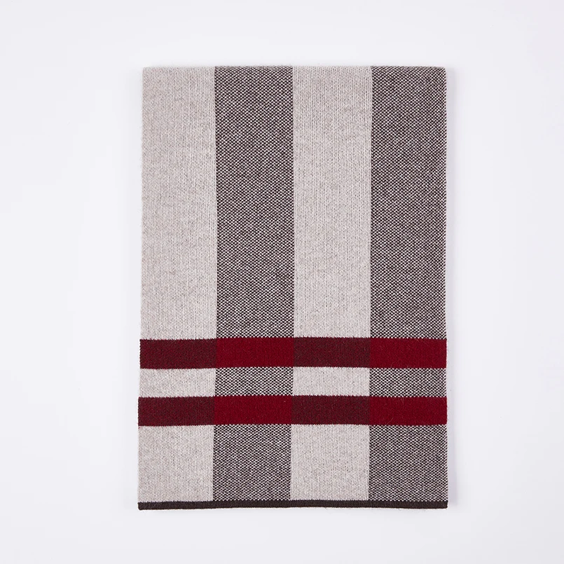 NEW Fashion Men Scarfs Lattice Striped Wool Scarf Black Khaki Winter Man Cashmere Scarf Business Casual Gift Scarf High Quality
