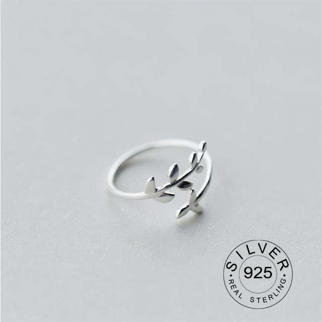 

Серебряное кольцо Мода 925 стерлингового серебра листья личности Регулируемый персонализированные ювелирные изделия из драгоценных металл...