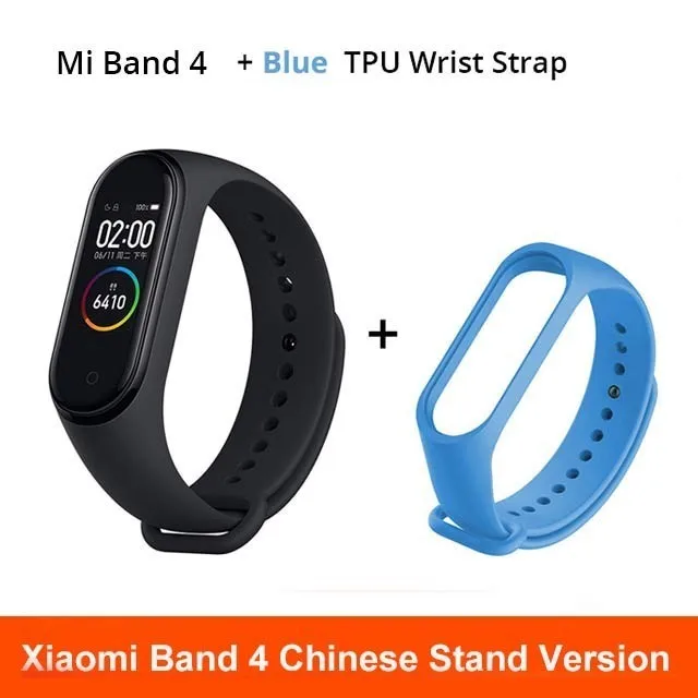 Xiaomi MiBand 4 1 S Смарт-браслет с сенсорным экраном для Android IOS 1 S фитнес Xiaomi Mi Band 4 - Цвет: add Blue strap