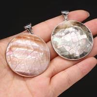 hot natural pink black shell pendants for charm earring necklace jewelry making accessories women girl fashion gift size 40x40mm