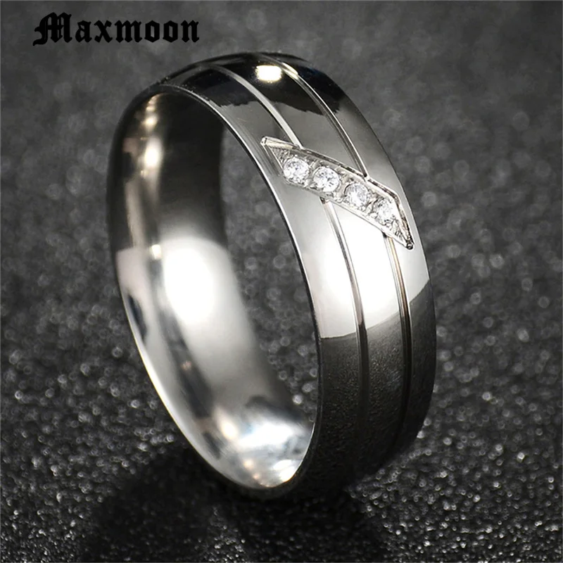 Обручальные кольца для мужчин и женщин Maxmoon обручальные из нержавеющей стали с