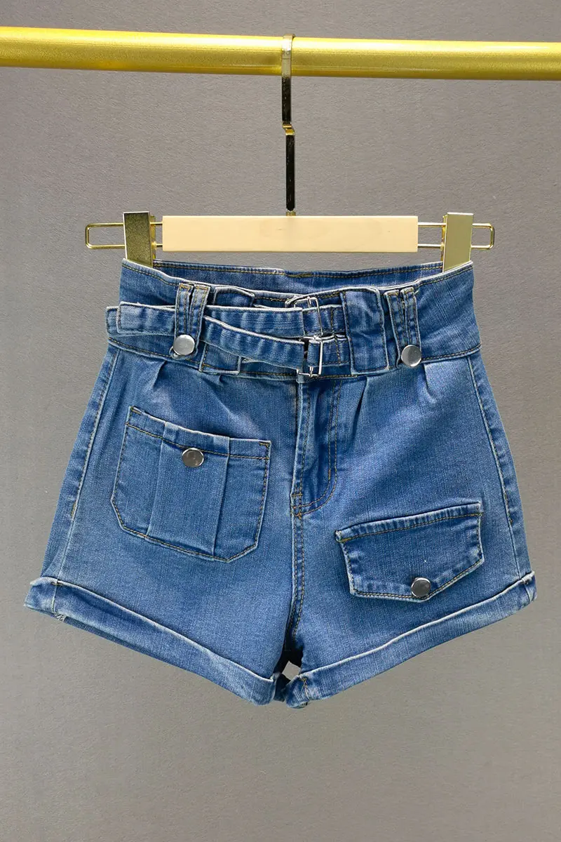 

Casual Blue Jeans Shorts for Women 2021 Summer Denim Pants New High Waist Slim Fit Hip Lifting Female Vaqueros Hot Pants