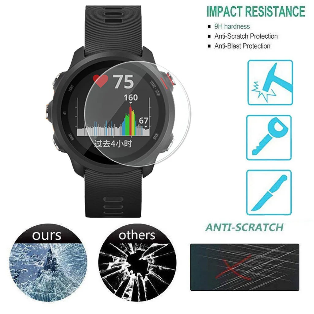 Защитная пленка из закаленного стекла для Garmin forerunner 245 9h glas vidrio templado para reloj не