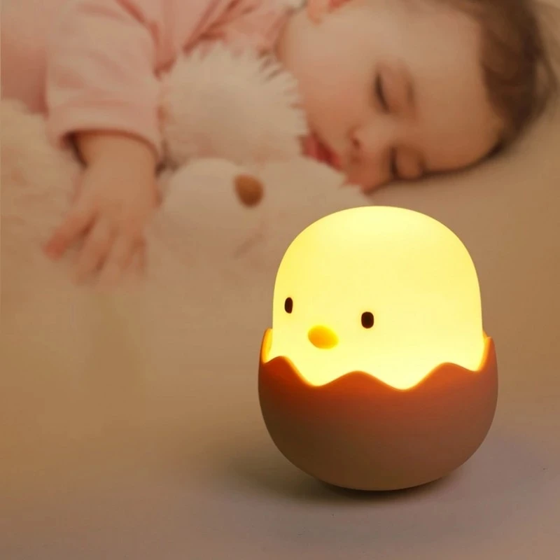 Chick Led Night Light USB Rechargeable Touch Sensor Bedroom Baby Bedside Lamp Cute Creative Egg Shell Decoration Gifts | Лампы и