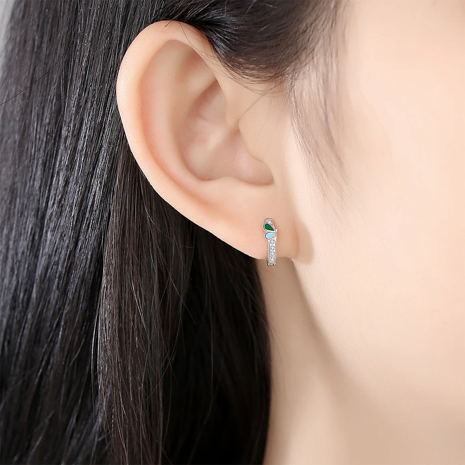 2020 Spring NEW Dazzling CZ Earrings Butterfly Stud for Kids Girls Birthday Gift 925 Sterling Silver Fashion Jewelry | Украшения и