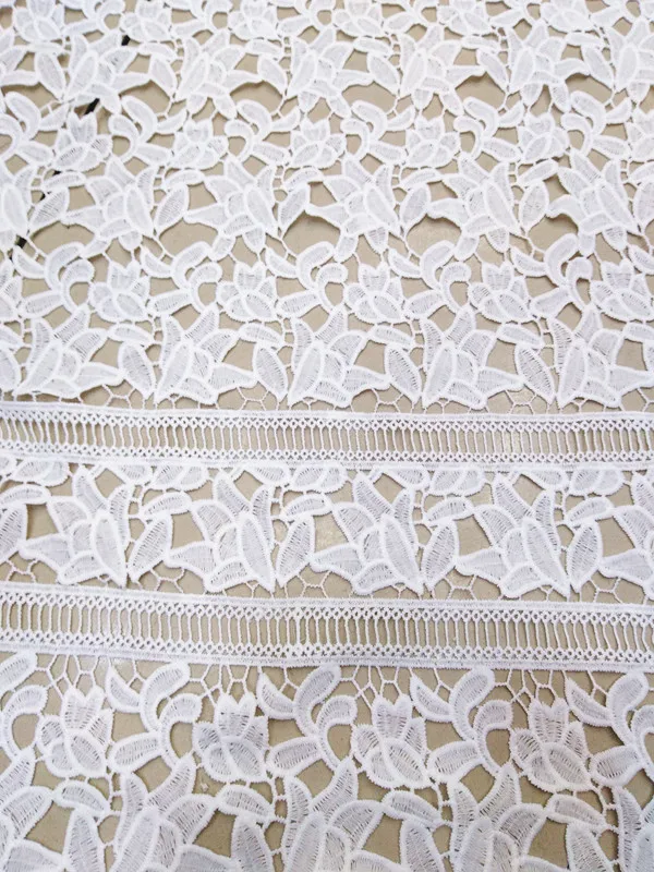 5 ярдов Красивая молочный шелк Кружевная Ткань африканская Водорастворимая