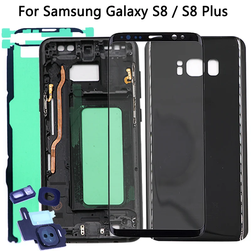 Для Samsung Galaxy S8 G950/S8 Plus G955 крышка батареи + средняя рамка LCD Сенсорная внешняя