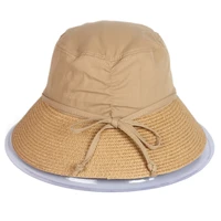 new fashion spring summer autumn women lady sunshade straw caps beach bucket hat with bowknot