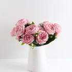 Искусственный цветок пиона на ощупь, 5 букетовбукет, искусственный цветок на День святого Валентина, подарок на день Святого Валентина