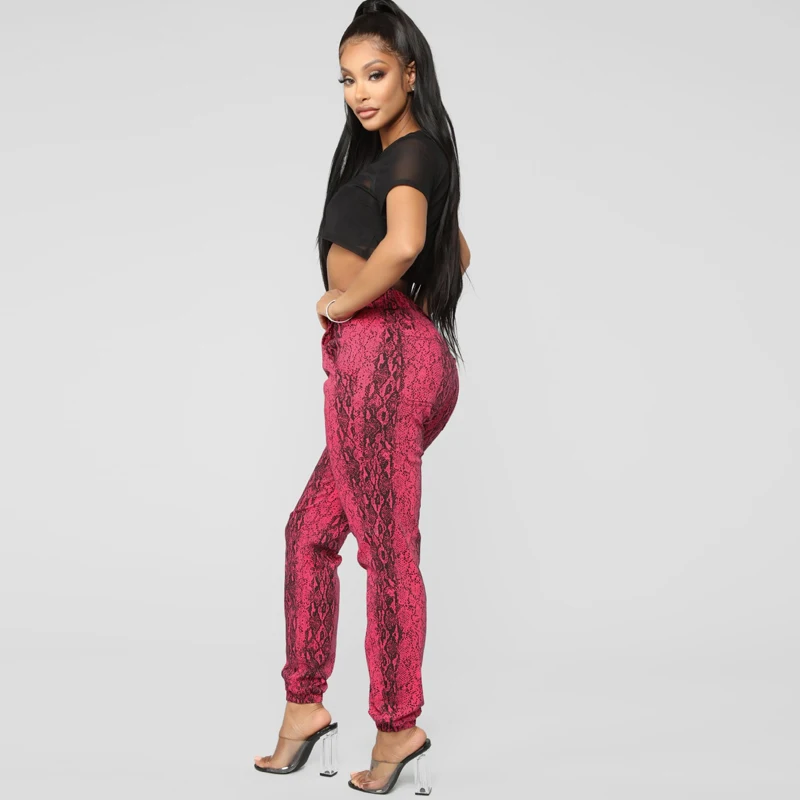 

Women's Snakeskin Slim Fit Pants Ladies' Stretchy Skinny Jegging Long Pants New Fashionable Closr-fitting Trousers Hot Selling