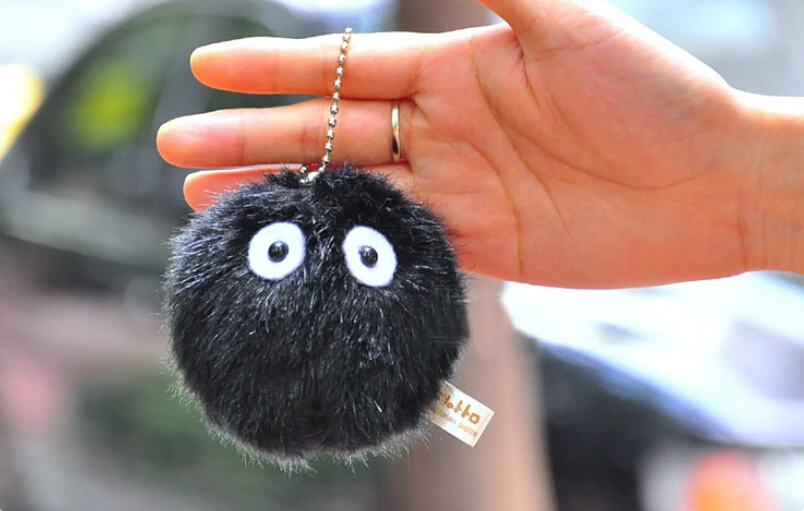 

8cm My Neighbor Totoro Soft Toy Fairydust Black Briquettes Elf Push Pendant Plush Doll
