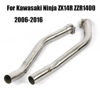 for kawasaki ninja zx14 zx14r zzr1400 2006 2016 exhaust system mid link pipe modified connecting tube slip on motorcycle