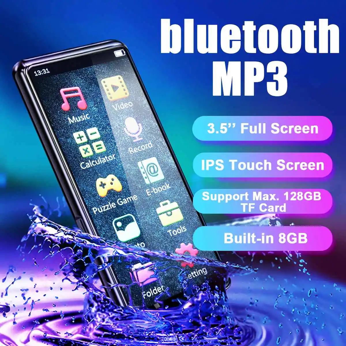 3,5 ''ips сенсорный полный экран bluetooth MP3 MP4 плеер длительное время ожидания портативный плеер Поддержка fm-радио видео музыкальный проигрыватель электронных книг