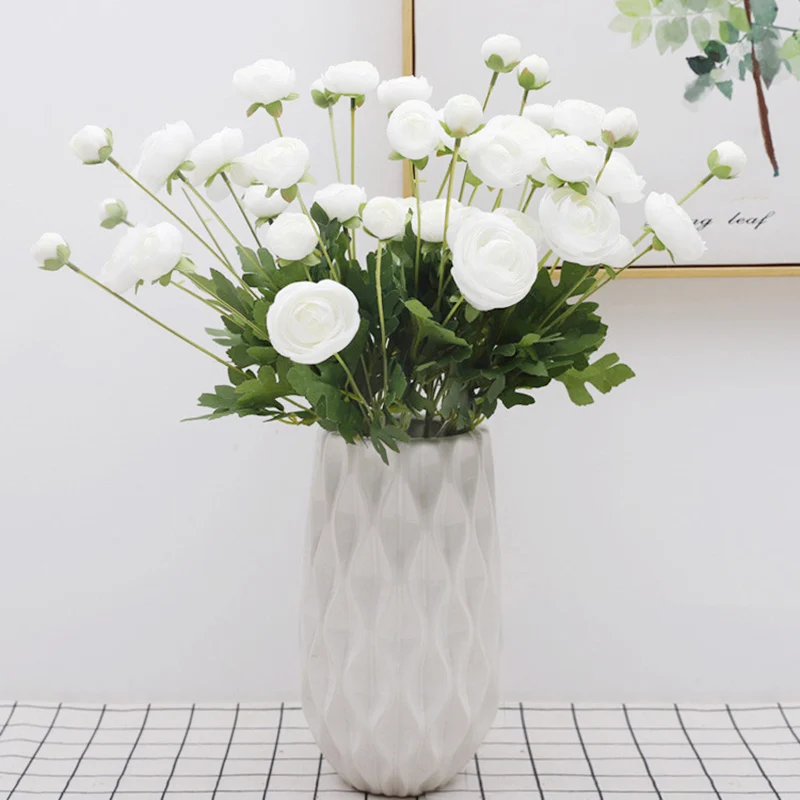 

4 heads Lotus Artificial Silk Flowers Spring Tea Bud Fake Flower Diy Home Floral Decoration Wedding Party Ornament
