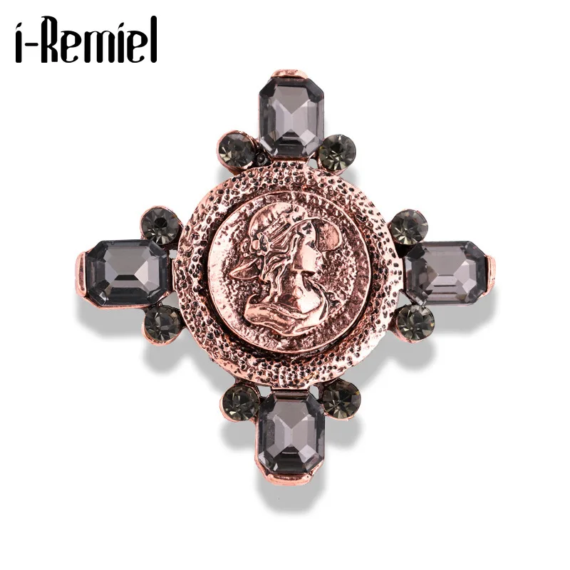 

Creative Baroque Embossed Cross Brooches Retro Waterdrop Pins Coat Corsage Palace Rhinestone Party Casual Jewelry Accessories