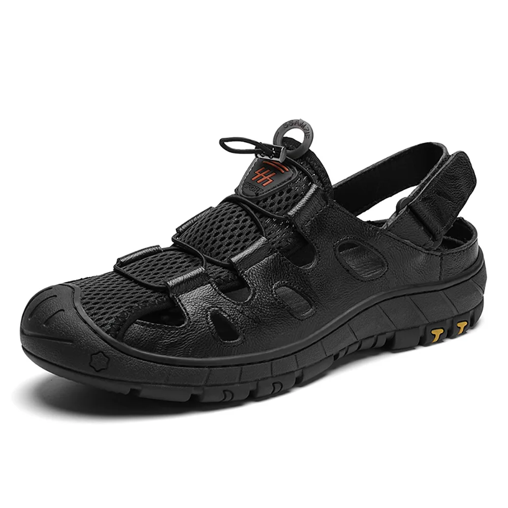 

New Summer Leisure Leather Sandals Men Casual Shoes Wear Comfort Male Footwear Outdoors Beach Sandals Wear Sandals Outside