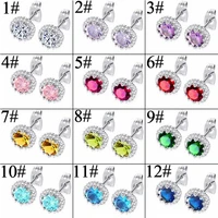 fashion classic aaa cubic zirconia stud earrings round crystal girl ear studs for women multicolor jewelry 1 pair