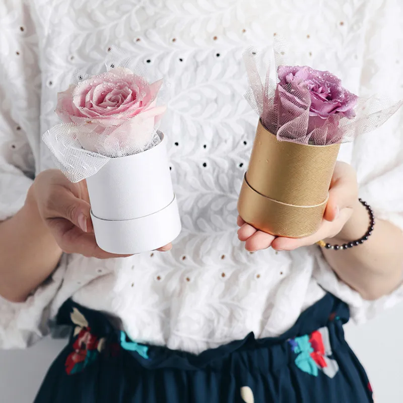 

Small Mini Size Round Rose Boxes Florist DIY Flower Box DIY Craft Decoration Gift Display Box 6pcs/set