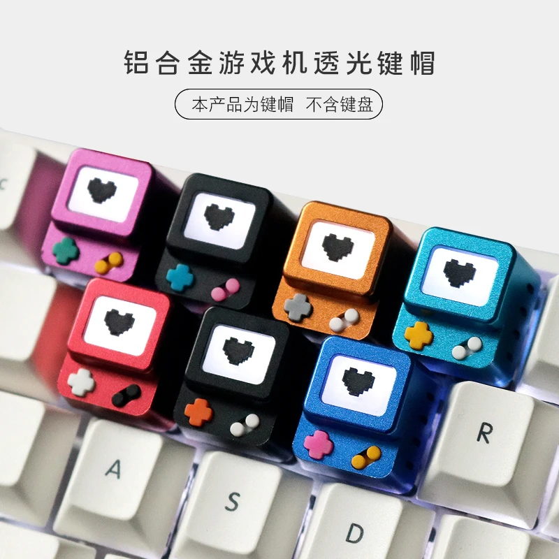 

New arrival 1pc Aluminum alloy anode resin 3D personality backlit game machine key cap mechanical keyboard creativity keycap