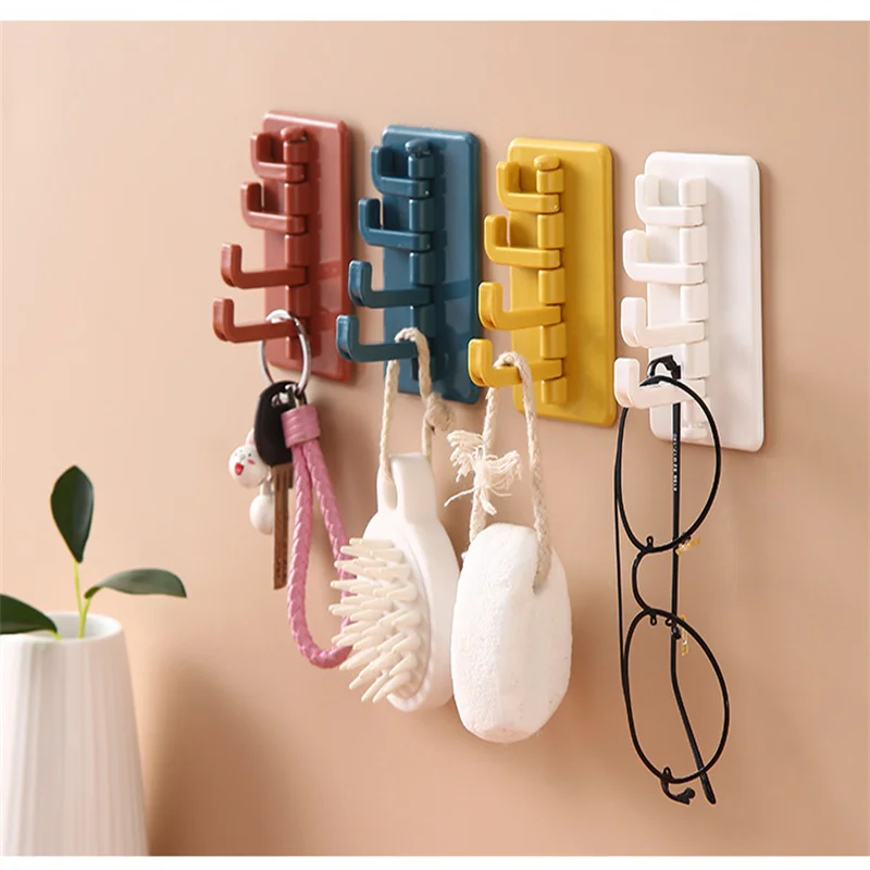 

Крючок на клейкой основе, вращающийся крючок на клейкой основе, креативная настенная вешалка для ванной и кухни, крючок для ключей и сумок, к...