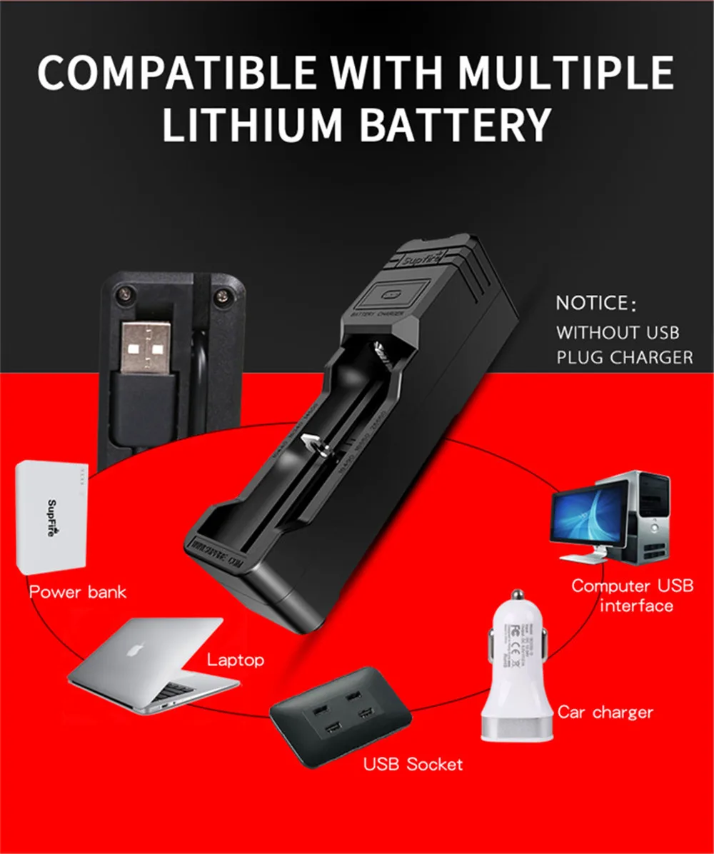SupFire светодиодный светильник-вспышка, USB фонарь 26650, светильник-вспышка, L6-S, полицейский, светодиодный, мощный, CREE T6, дальность действия, 3000лм, лампа для кемпинга