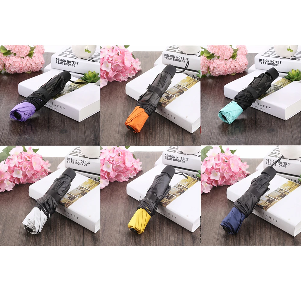 Многоцветный узор три складной зонт черное покрытие от Солнца