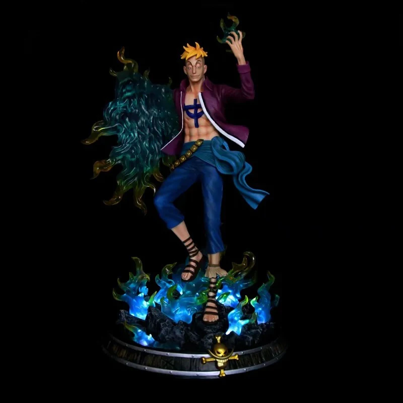 

48cm One Piece GK Fantasy Marco Phoenix Action Figure PVC Figure Toy Can Emit Light Collectible Model Toy Boy Gift
