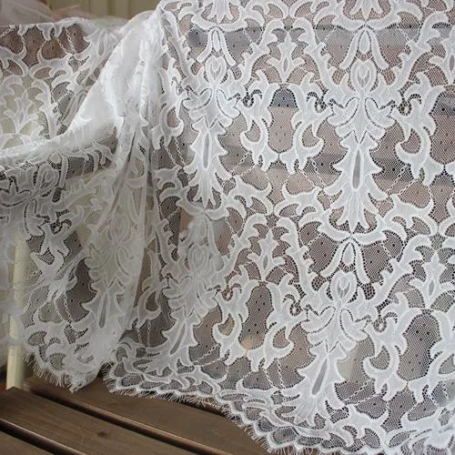 

1.5 meters wide, export high-quality pressed yarn, retro palace eyelashes lace fabric, DIY dress Accessories