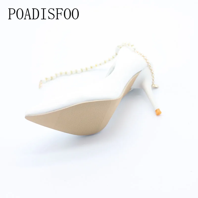 COWCOM 10cm Thin Heels Women Shoes Sexy Pointed White Pumps Pearl Sandals Ladies LSS-9996 | Обувь