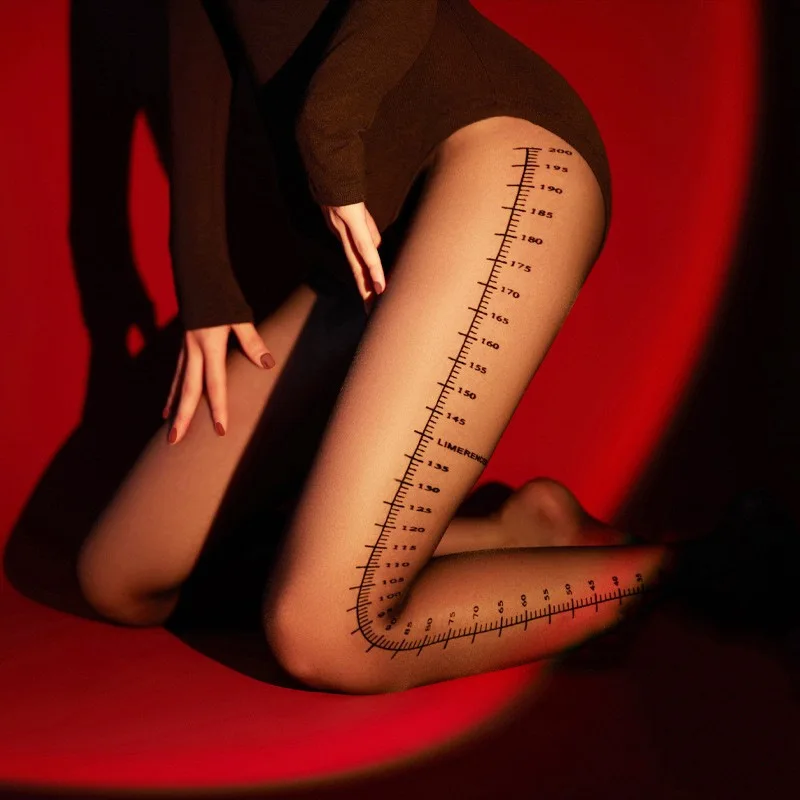 

Printed Scale Aw Silk Stockings Black Sexy Girl Silk Slip Ultra-thin Arbitrary Cut Anti Hook Silk Letter Pantyhose Children