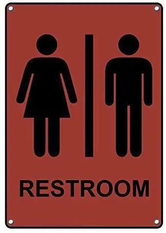 

1-Tin Sign Warning Sign Restroom Sign Room Metal Poster Wall Decor