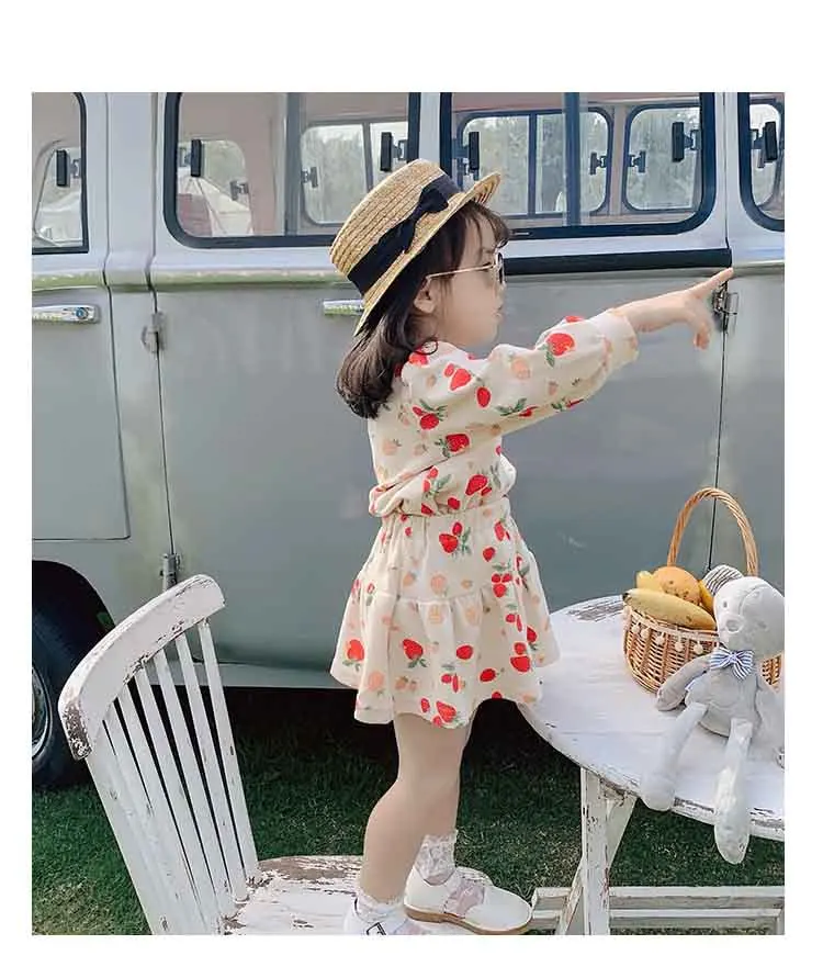 Комплект одежды для маленьких девочек детская одежда футболка короткая юбка