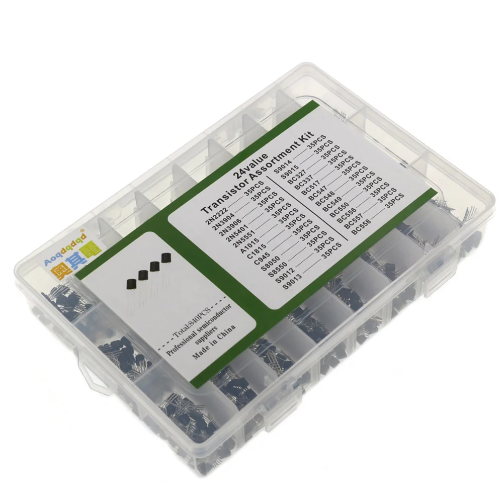 

840PCS Transistor Kit Power Transistor Assortment Triode with Plastic Storage