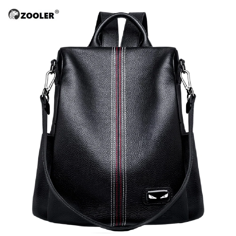 ZOOLER Brand New Genuine Leather Bag Women COW Leather Backpack Elegant Soft School Bag Travel Tote Bags Black Bolsas#YC203