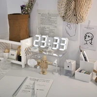3d led digital alarm clocks wall clocks hanging watch snooze table clocks calendar thermometer electronic clock digital clocks