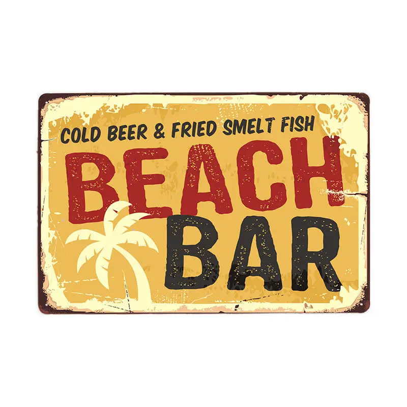 Постер для пляжа Tiki bar Signs Vintage Metal табличка бара декоративное украшение стен кафе