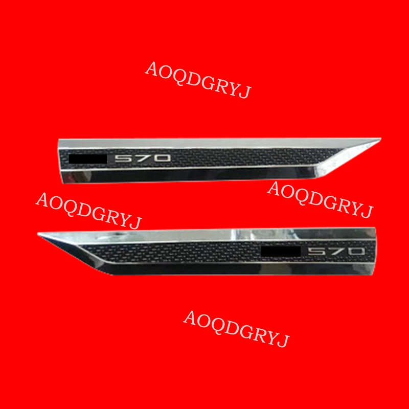 Black Fender Emblem Accent Moulding Trim Covers 2 pcs For LEXUS LX570 2016-2020 W/ Chrome | Chromium Styling