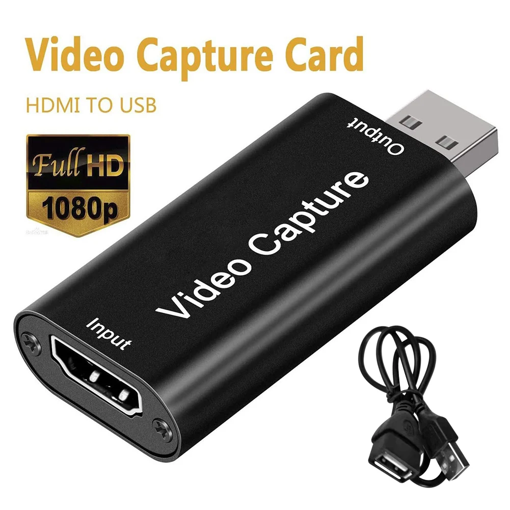 

USB2.0 Video Capture Card 1080P HDMI-compatible Video Grabber Live Streaming Box Recording for PS4 XBOX Phone Game DVD HD Camera