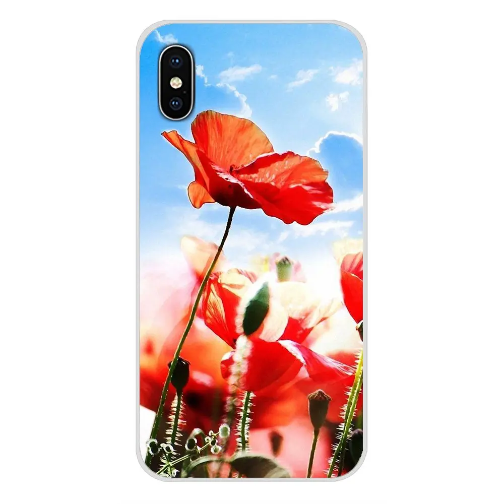 Аксессуары чехлы для телефонов Чехлы с рисунком макового цветка Samsung A10 A30 A40 A50 A60