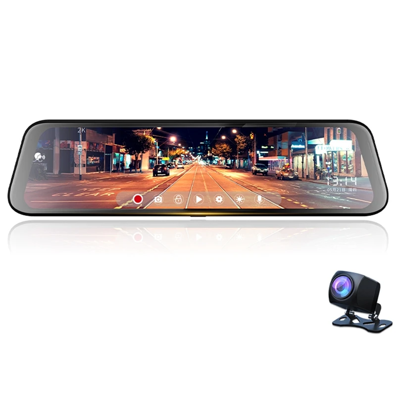 

Автомобильный видеорегистратор 12 дюймов потоковое медиа зеркало заднего вида 2K видеорегистратор ночного видения с камерой заднего вида ...