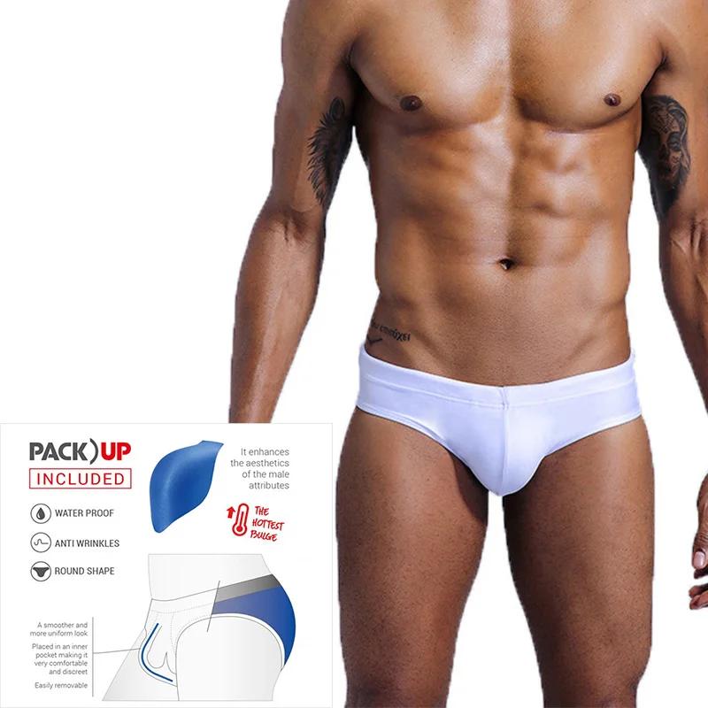 Мужские плавки с эффектом пуш ап пикантные трусы для плавания купальный костюм