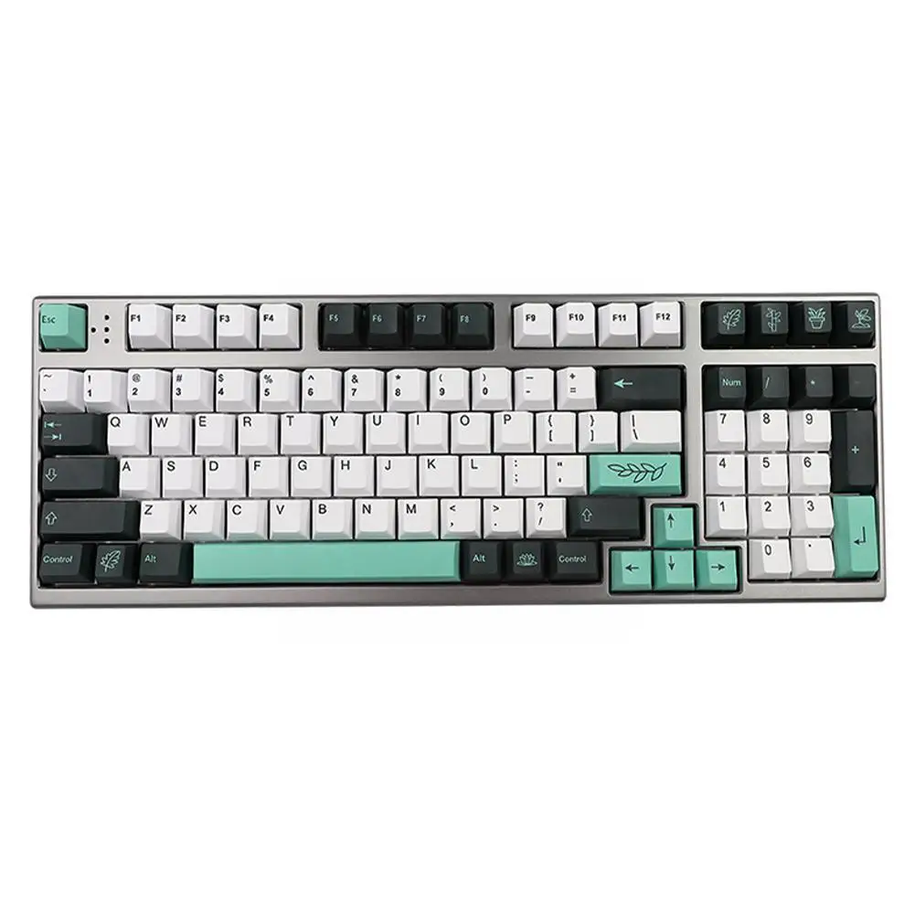 

157 Keys/set PBT Keycap For Mechanical Keyboard Botanical Profile Caps Spacebar 6.5U With Enter ISO 6U 7U Theme Key H0Z0